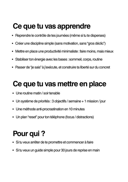 EBOOK - DEVENIR DISCIPLINÉ, PRODUCTIF & LIBRE