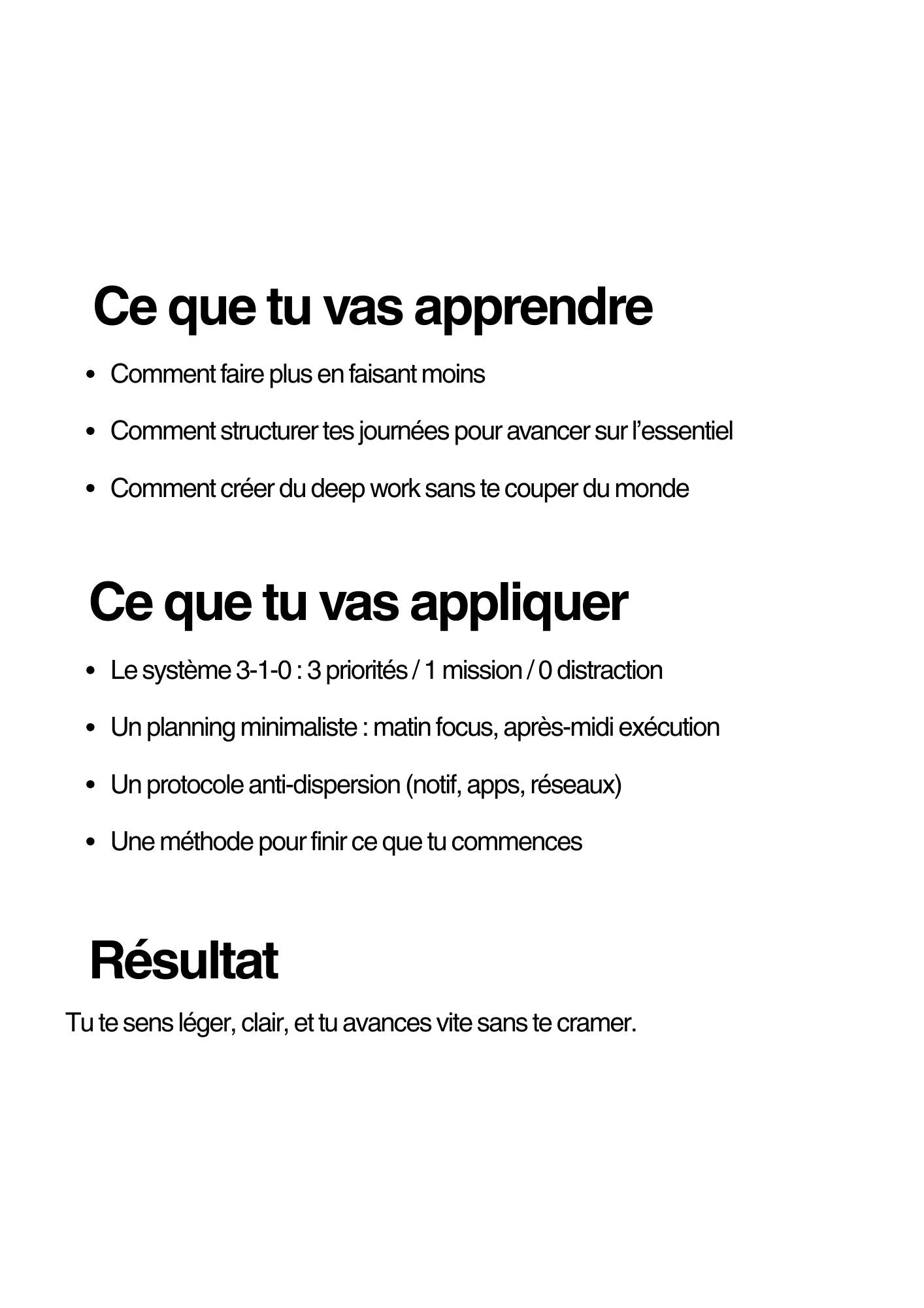 MODULE 3 - PRODUCTIVITÉ MINIMALISTE